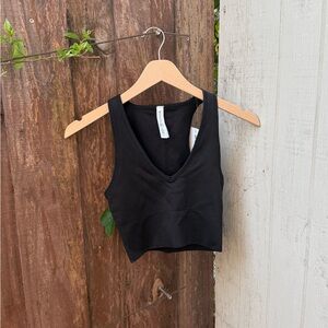 Athleta Black V-Neck Crop Top